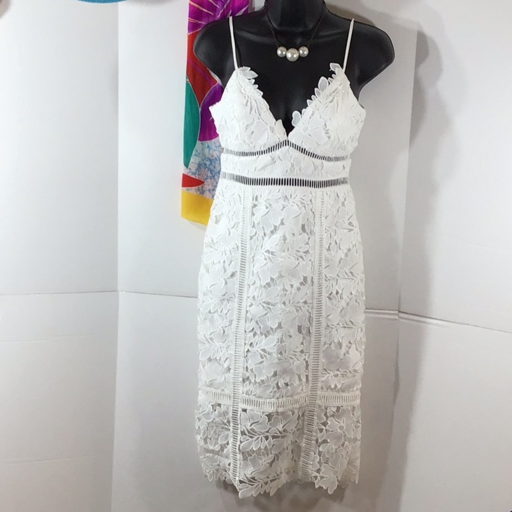 Bardot Botanica white lace dress 4/XS NWT